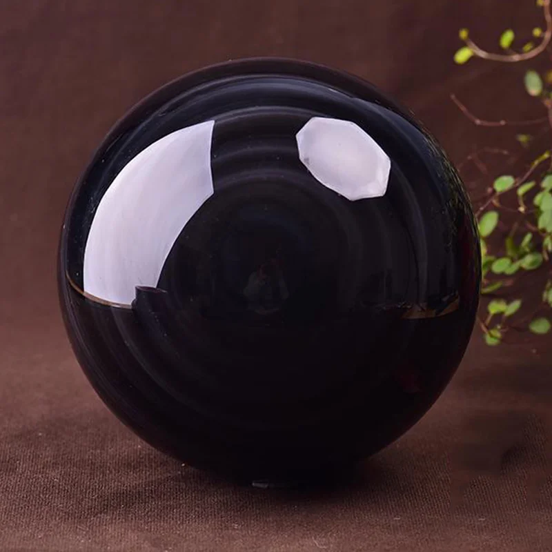 

30mm Crystal Ball Healing Stone Obsidian Sphere Desktop Home Decorative Tools with Base Large Quartz Glass Balls Decoration Crafts