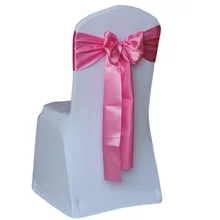 10 шт./партия атласный пояс для стульев noeuds из органзы, повязки на стулья бледно-розового цвета sashs