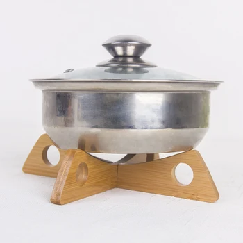 

Creative Wooden Kitchen Insulation Pressure Cooker Support Storage Rack Home Portable Sitting Pot Bottom Frame