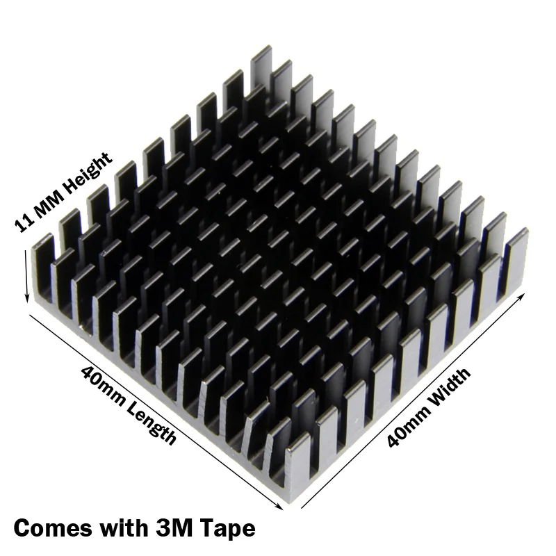 10 шт. Gdstime 40 мм радиатор 40x40x10 мм 11 мм алюминиевый процессор карта охлаждения кулер радиатор - Цвет лезвия: Black 40x40x11mm