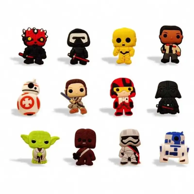 

New Styles 10-12pcs/set Star War Cartoon PVC Fridge Packet Magnets Blackboard Magnet Sticker Office Supplies For kid Party Gift