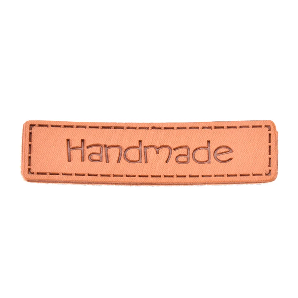 

5Pcs/Set Handmade Patchwork Labels PU Tags DIY Sewing Label Cloth Garment Labels For Sewing Accessories