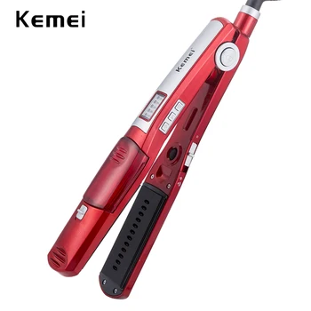 

Kemei Vapor Hair Straightener Comb Brush Flat Iron Ceramic Hair iron Electric Hair Straightening Professional Steam Curler