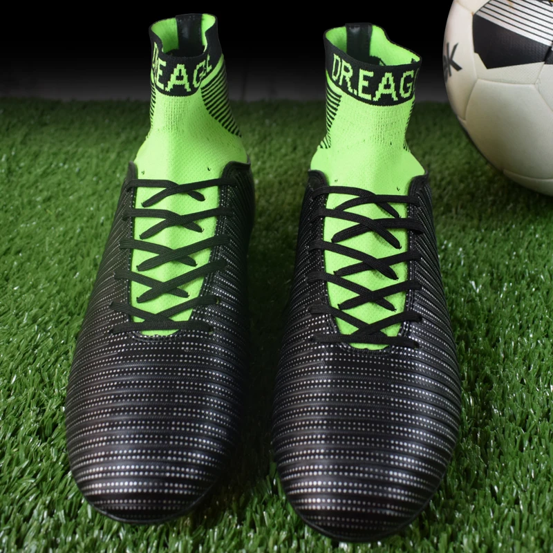 DR. EAGLE Открытый мужские высокие футбольные шипованные бутсы футбол с ботильоны оригинальные профессиональные футбольные туфли для мужчин кроссовки