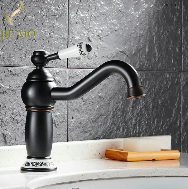 Black Brass Vintage Retro Classic swivel Bathroom Basin Sink Mixer Taps Faucets bathroom faucet