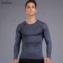 SexeMara мужские беговые подростковые Футболки с длинным рукавом спортивная футболка Фитнес Мужчины лайкра MMA футболки для кроссфита колготки спортивная одежда