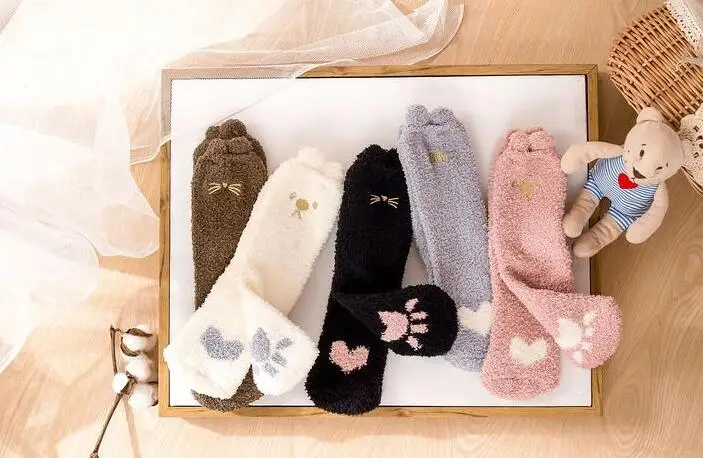

2018 Free Shipping 30 pairs Per Pack New Arrival Sock Winter socks Women's Coral velvet socks for 30 pairs A0011