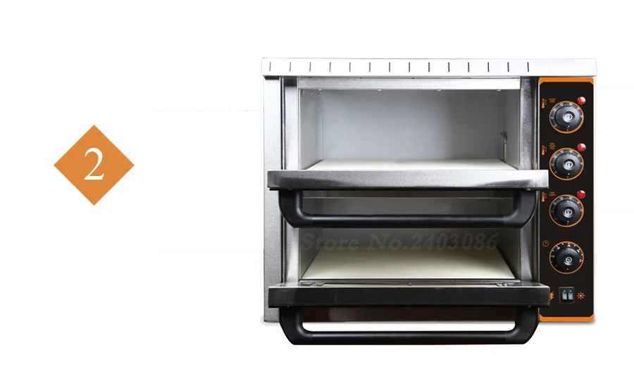 Коммерческая кухонная выпечка оборудование машина 2 палуба 54L емкость электрическая духовка для выпечки хлеба 220 V механический таймер управления