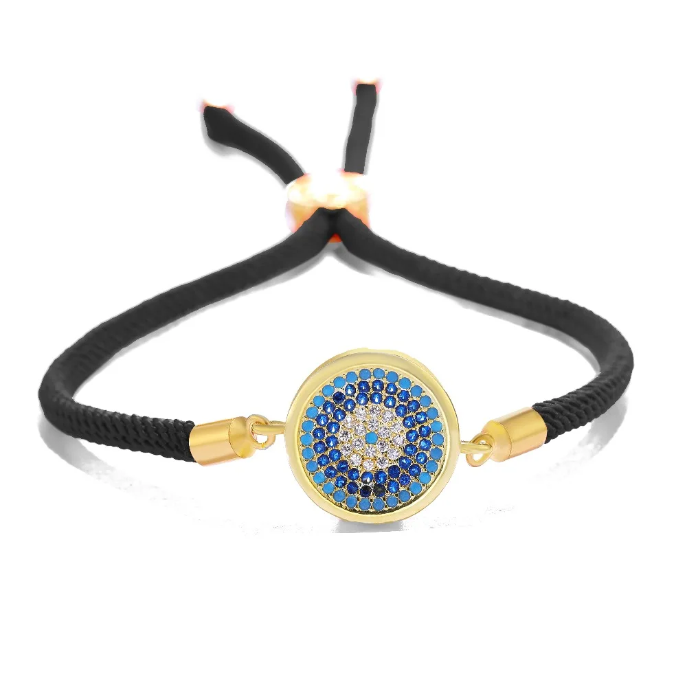 

JUWANG Colorful Zircon Round Blue Greek Evil Eye Bracelet&Bangle for Women Men Adjustable Red Rope Charm Bracelets Jewelry