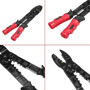 

Multi-function Wire Striper Cutter Crimping Plier Electric Cable Cutting Tool With Textured Grip Handle