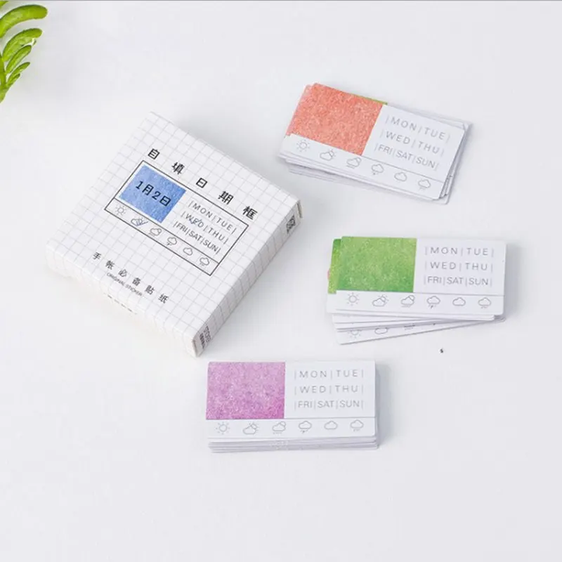 

45 pcs/box Date week weather paper sticker decoration DIY diary scrapbooking sticker children's favorite stationery