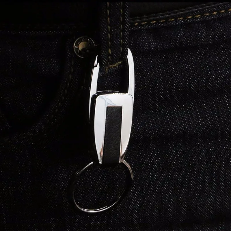 Custom Lettering Genuine Leather Men's Simple Key chains Holder Keyring Keychain Keyfob For Car Accessories Party Gift