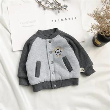 

SFC-253 Sengfei Active New Children Baby Boys Outerwear New Winter Soccer Printed Button Baseball Uniform Coat
