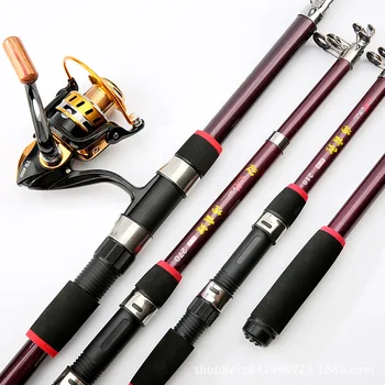 

Telescopic Fishing Rod Distance Throwing Canne Ultra Hard Super Light Hand Pole Dual-use Fishing Pesca Spining Reel and Rod Sets