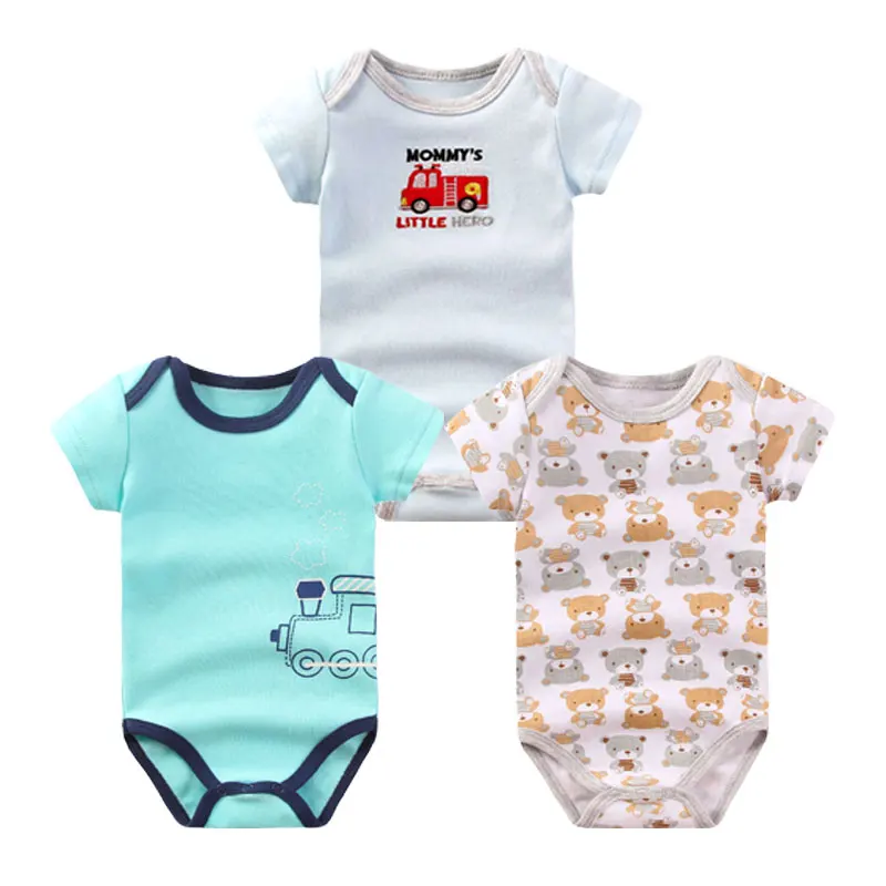 

3 pcs/lot Baby Romper Short Sleeve Car Embroidery Clothing Set Newborn Boy Girl Summer Cotton Body Baby Jumpsuit Clothes RG-2