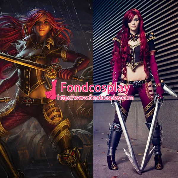 

LOL Game High Command Katarina Du Couteau Outfit Cosplay Costume Custom-Made[G937]