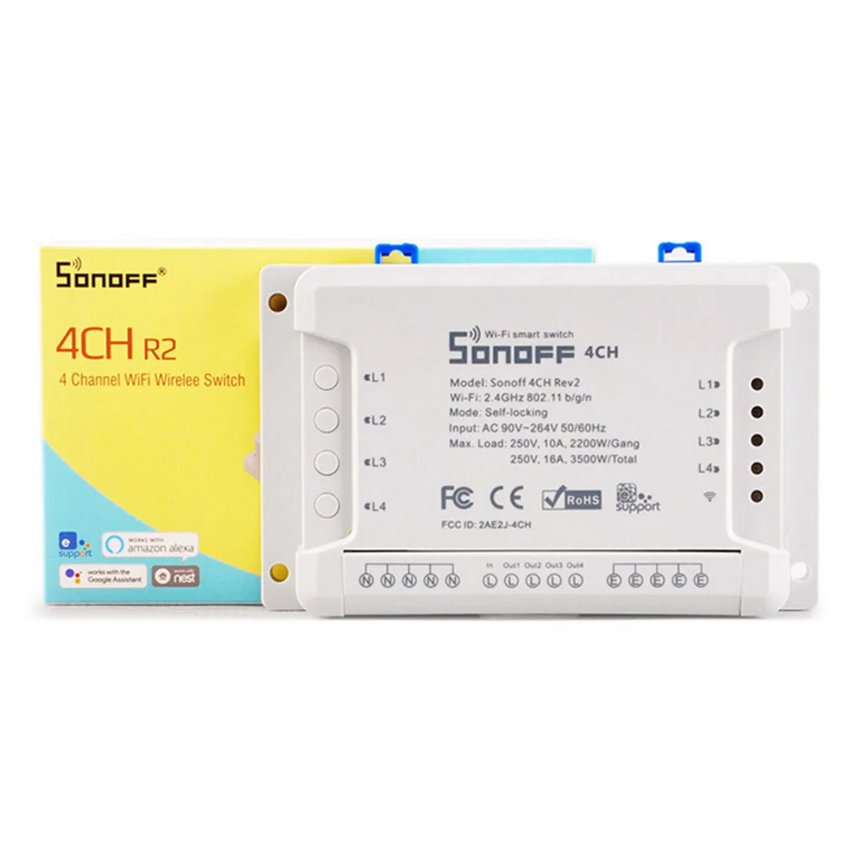 SONOFF 4CH R2 Wifi умный переключатель дистанционного управления 2 4G бытовая техника