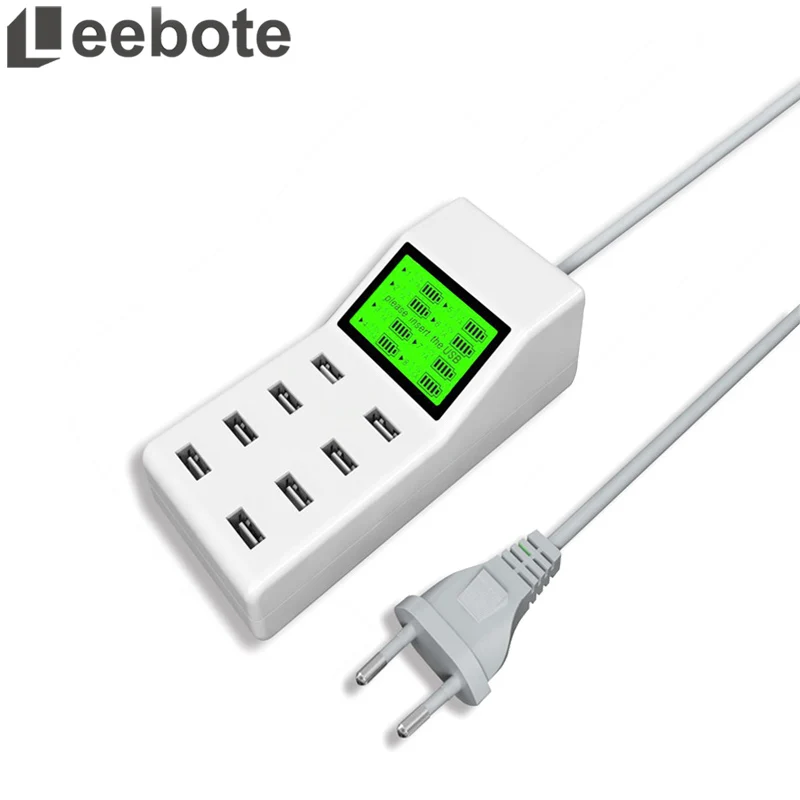 Leebote 8 Port USB Charger Desktop Multi Port USB Power Adapter