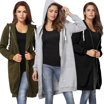 

Women Sweatshirt Spring Coats 2019 Harajuku Long Hooded Sweatshirts Coat Kpop Casual Plus Size Pockets Zipper Hoodies Jacket