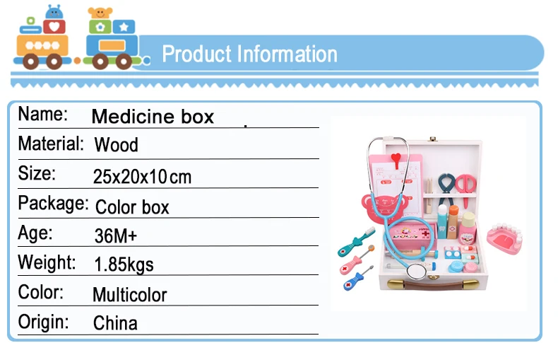 Деревянные игрушки Logwood, забавная игра, настоящая жизнь, косплей доктора, игра, игрушка для стоматолога, медицинская коробка, игра для доктора, 24 шт., набор для детей
