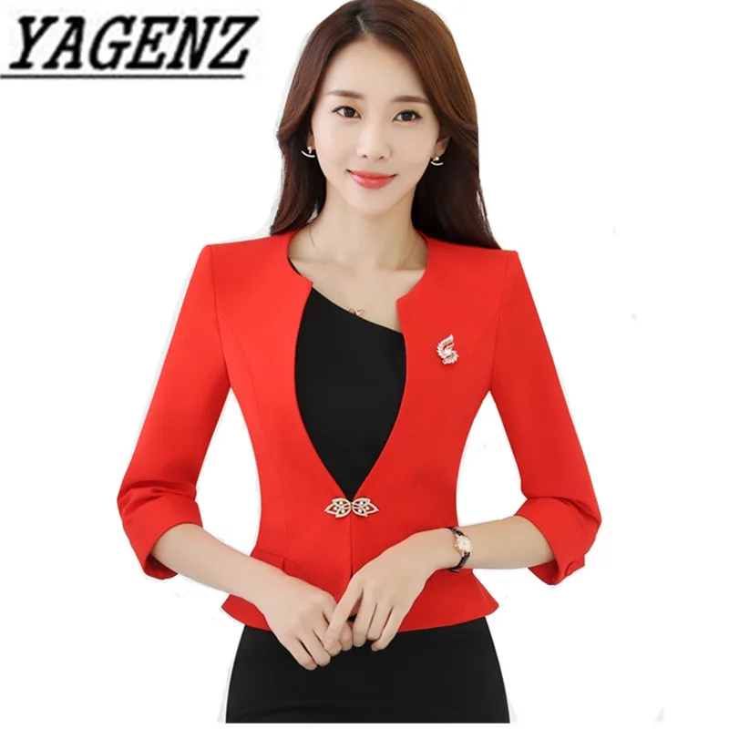 Spring 2018 New Women Blazer Coat Elegant Slim Temperament