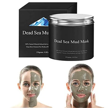 

Dead Sea Mud Mask Deep Cleaning Black Mask Hydrating Acne Blemish Clearing Lightening Moisturizer Nourishing Pore Face Care Tool
