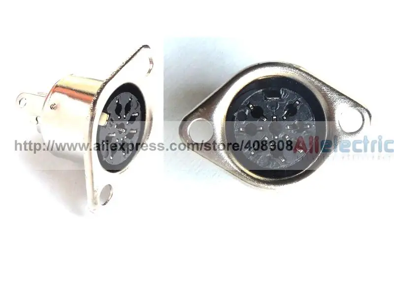 

50pcs 8 Pin DIN Female Socket Hulled Panel Mount Connectors Soldering Iron Dins