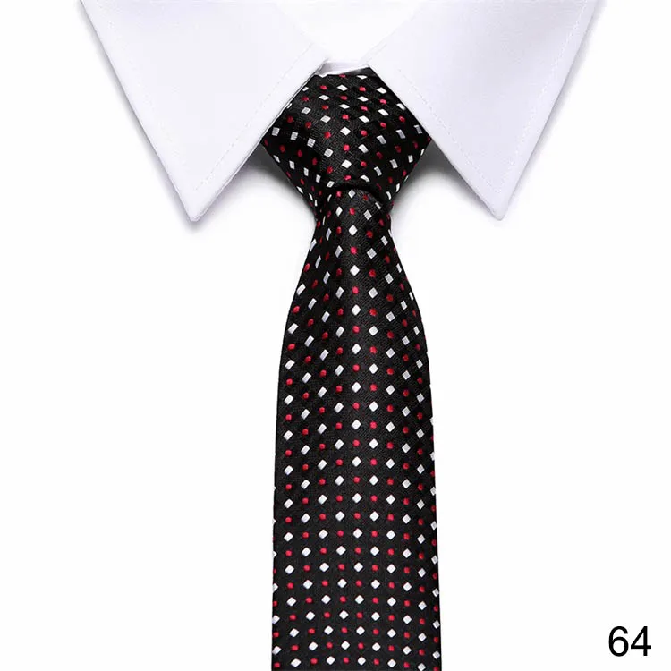 Мужские Высокая мода Nano водонепроницаемый мужчины в красный горошек Тощий шеи галстук Тонкий Галстуки для мужчин галстуки жаккардовая Corbata - Цвет: 64