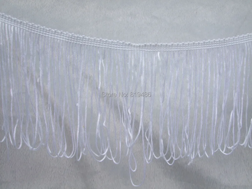 

Free shipping 3 Yards/Lot 4 inch length white chaineette polyster fringe trim for lampshade&Cloth Accessory