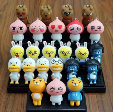 Kakao Friends Figures Toys Cute Cartoon Cocoa Friends Ryan Muzi Apeach Neo Frodo Dolls Keychain Key