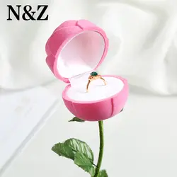 N & Z ювелирных изделий Дисплей для кольцо стенд с бархатные свадебные подарочная коробка моды Валентина коробочка для обручального кольца