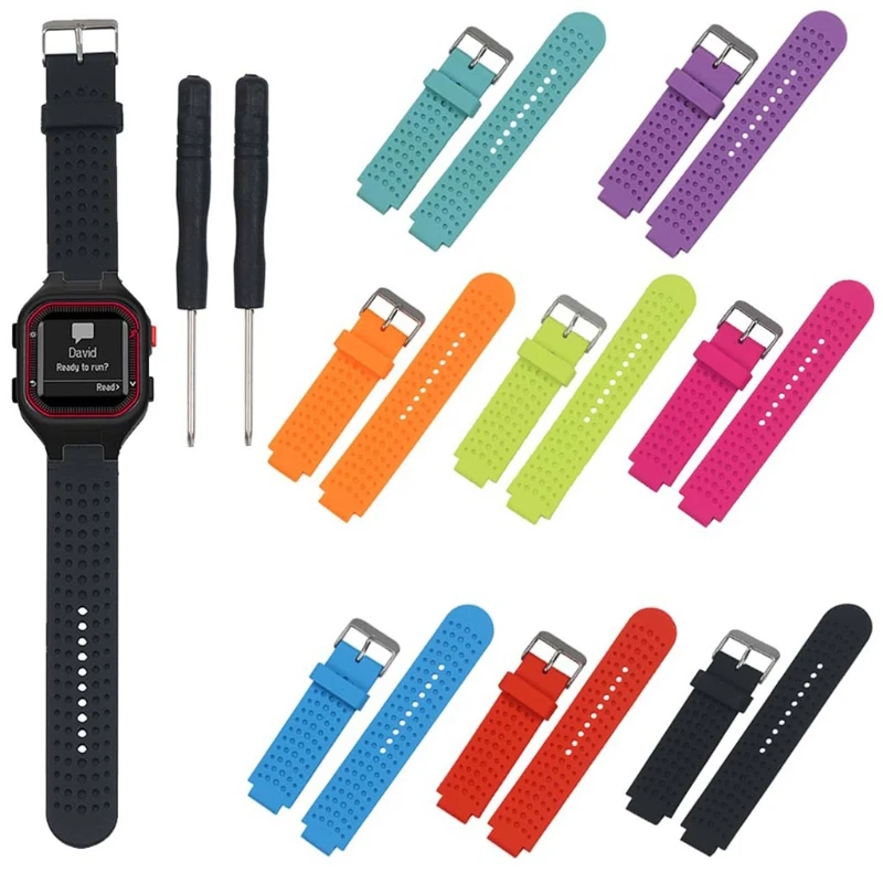 

OOTDTY Silicone Replacement Watch Strap Wrist Band For Garmin Forerunner 25 GPS Watch with Tools Male Smart Wearable Accessories