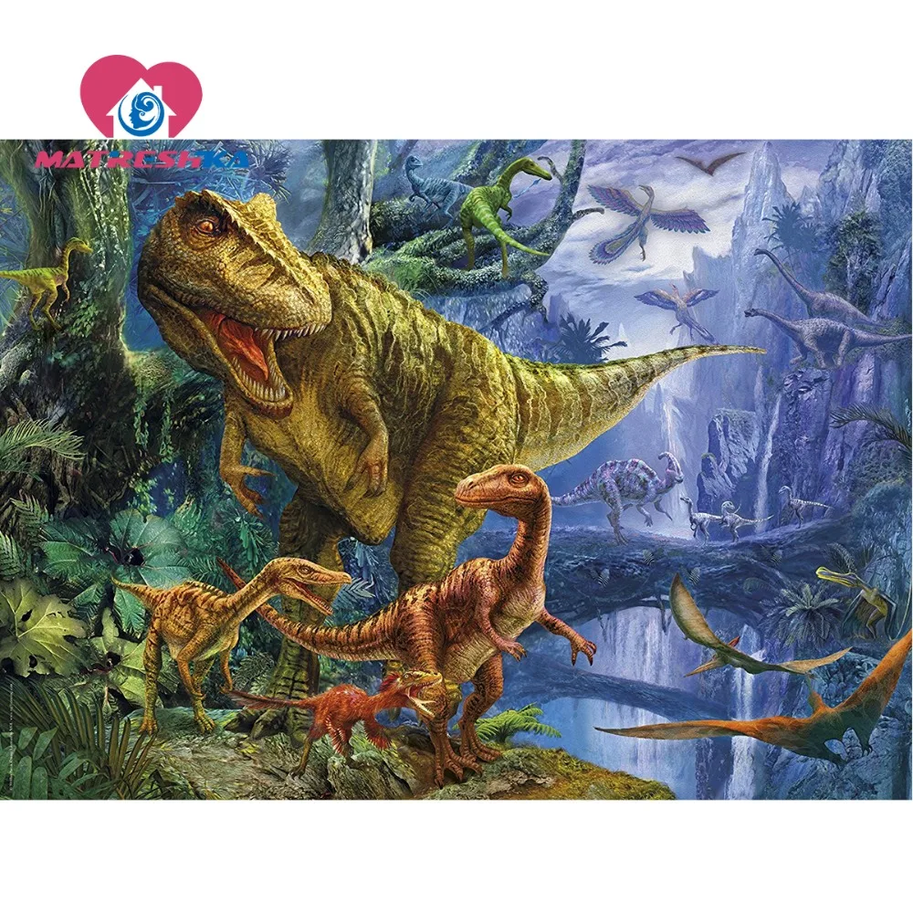 5d diamond painting dinosaur pictures for kid's room decoration