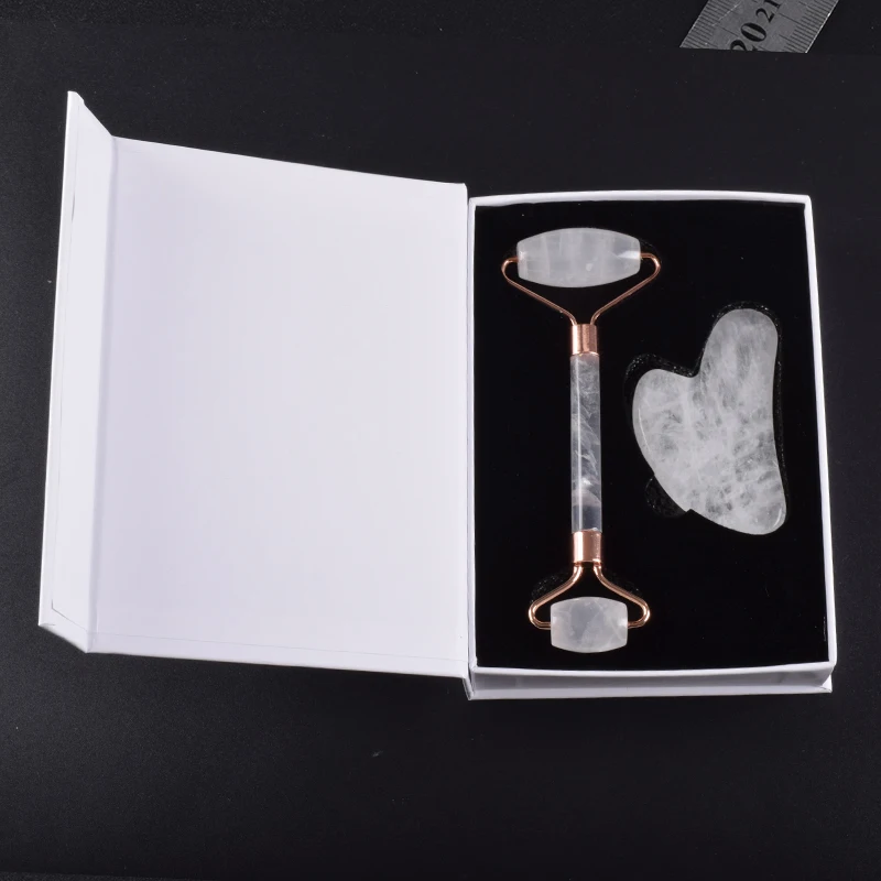 

Crystal Facial Roller Gua Sha Tool Set Face Neck Massage Care Rock Quartz Natural Stone Slimming Anti Wrinkle Cellulite Beauty