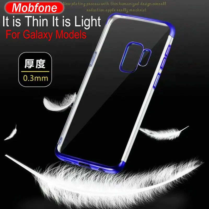 For Galaxy S6 S7 S8 S9 Edge Plus A3 A5 A6 A7 A8 2018 Case Plating Transparent Clear Silicone TPU Back Cover Phone Hybrid Cases |
