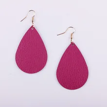 

100% Soft Genuine Leather Teardrop Earrings for Women Cut Out Water Drops Lightweight Fall Trendy Drop Statement Earrings Unique