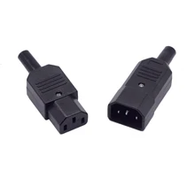 IEC320 C14 UPS штекер мужской женский разъем питания Соединительный шнур питания на входе выход AC 250 В 10A нейлоновая изоляция латунный проводник