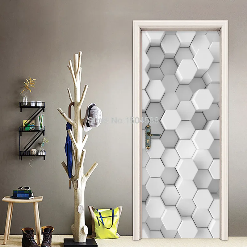 ПВХ самоклеющиеся водонепроницаемые настенные двери стикер 3D креативная мозаика геометрическая решетка обои гостиная детская спальня наклейка s