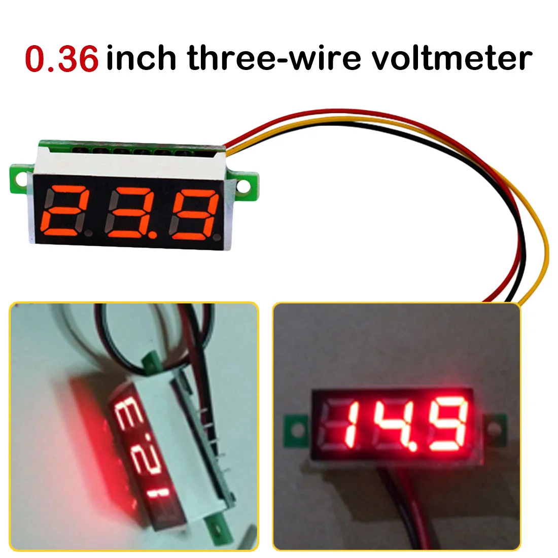 

Mini 0.36 inch Voltage Tester Meter voltmeter 4.5-30v Red LED display voltage meter digital display voltmeter Safe and reliable