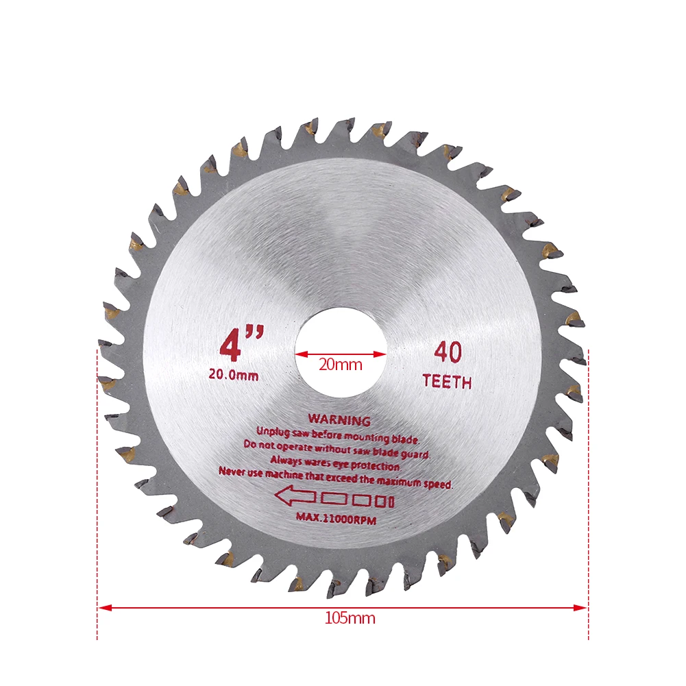 4 дюйма 40 T зубья цементированная карбидная циркулярная пила Лезвие дереворежущий инструмент диаметр отверстия 20 мм