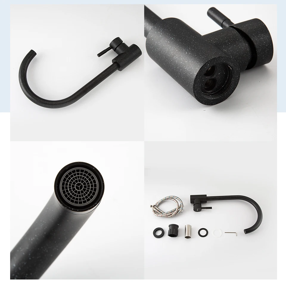 Frap Black Kitchen Faucet Stainless Steel 360 Rotate Hot & Cold Water Mixer Faucet for Kitchen Torneira Cozinha Y40107-2/3