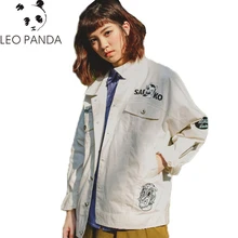 Весна и осень новые модные заклепки Для женщин Джинсовые куртки Harajuku шаблон письмо джинсы пальто с длинным рукавом свободные пальто CY172