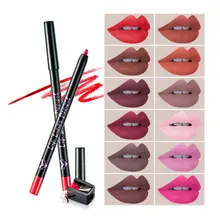 12 шт./лот бренд Для женщин помады ручка Красота красные губы Matte Lip Stick Водонепроницаемый макияж Пигмент коричневый Помада Макияж