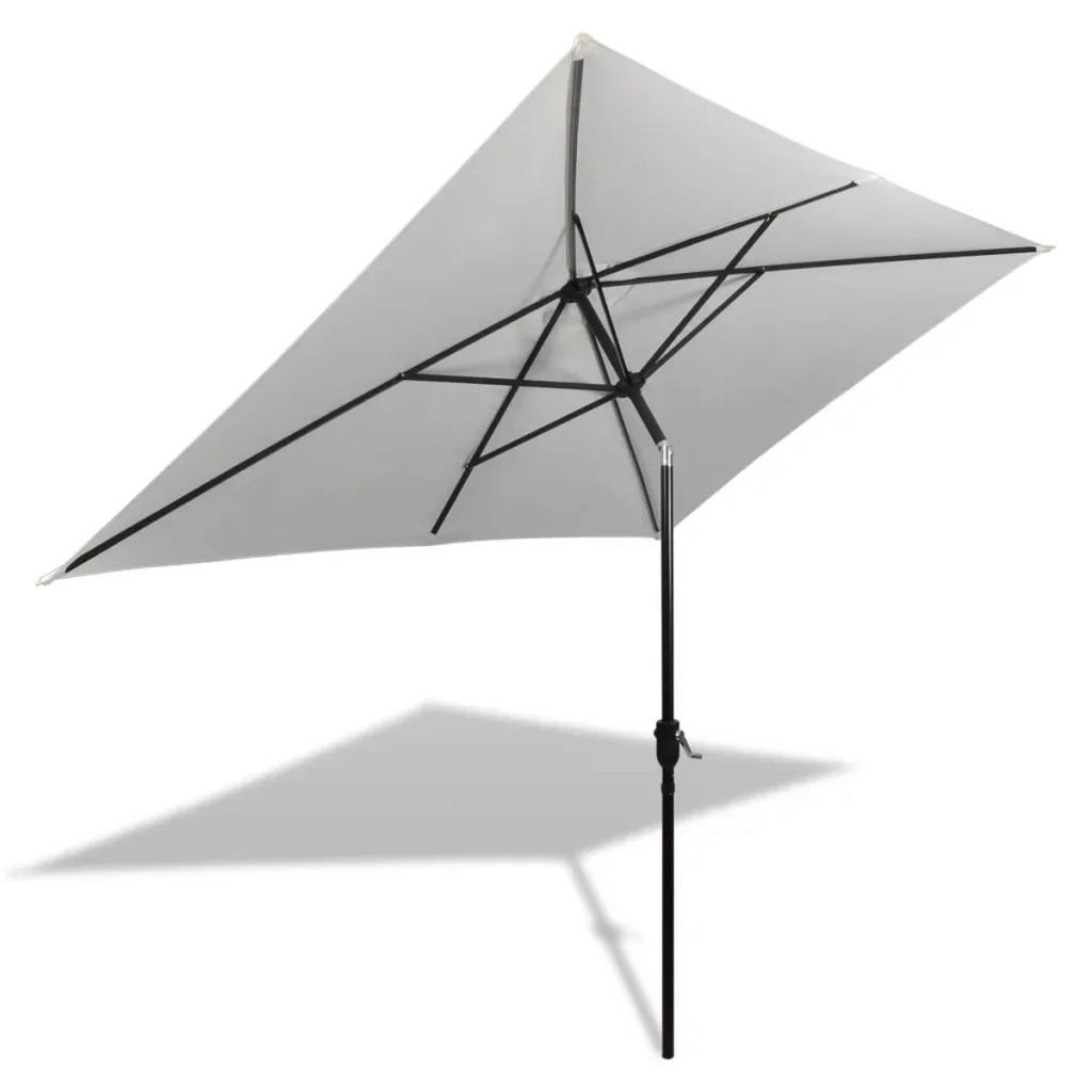 

Steel Iron Patio Umbrella 78.7"x118.1" Elegant Patio Pole Rectangle Outdoor Garden Beach Sun Shade White Outdoor Furniture
