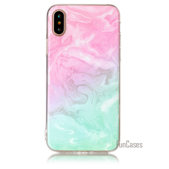 Case For iphone X / 10 Retro Marble Pattern Design Texture Soft Cases Cover coque For iPhone8