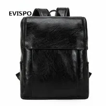 EVISPO 2016 Горячей Продажи Лакированная Кожа PU Рюкзаки Западный Стиль Моды Сумки Для Мужчин Ноутбук & Casual Путешествия Mochila Случайные мешки