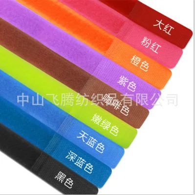 

50pcs 2*18cm Colorful Magic Tape Wiring Harness tapes Cable Tie Cord Computer Cable Winder Cable Ties Hook Loop Fastener Tape