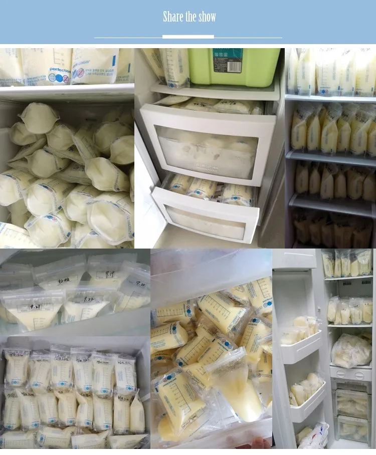 BPA Free 200ml120pcsSet Breastmilk Storage Bags For Storing Baby Food Human Breast Milk Pack Breast Pump Accessory 02