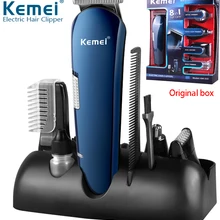 Kemei 5 в 1 перезаряжаемый триммер для волос титановая машинка для стрижки волос электрическая бритва триммер для бороды USB заряжаемая машинка для бритья KM-550