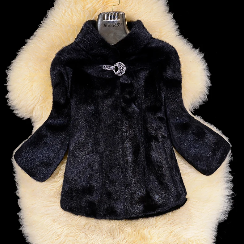 Mink Fur Coat Women Faux Fur Overcoat Short Stand Collar Marten Fake Fur Jacket Women Winter Coat Plus Size 5XL 6XL